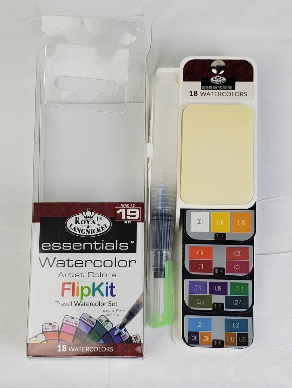 Royal & Langnickel Flipkit Travel Watercolours Paint Set 18 Colors - NEW